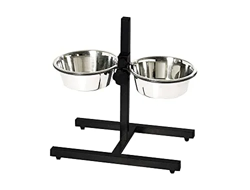 Nobby Napfständer verstellbar DINER BAR - inkl. 2 Näpfen 2 x 25,5 cm, höhenverstellbar und ideal für kleine bis große Hunde
