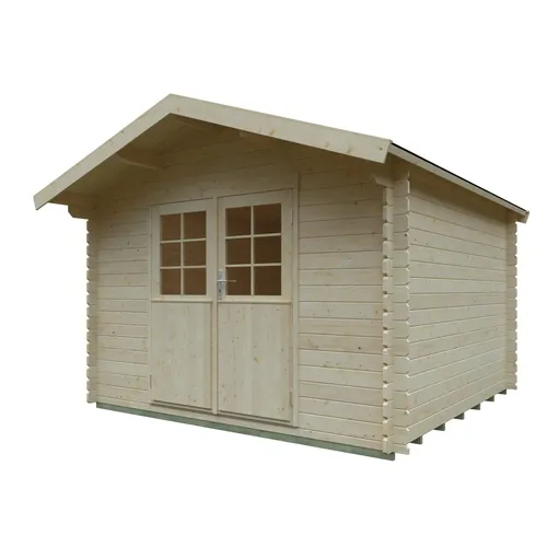 Gartenhaus KIEHN-HOLZ "Gangolfsberg", beige (naturbelassen), Fußboden im Gartenhaus, Gartenhäuser, aus naturbelassenem Fichtenholz