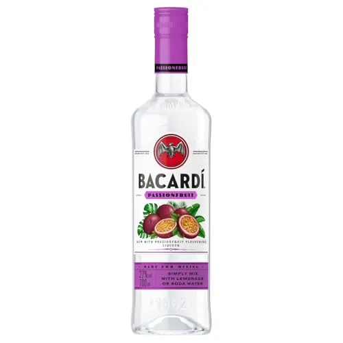 Bacardi PASSIONFRUIT Rum 27% Vol. 0,7l - Fruchtiger Rumlikör mit natürlichem Passionsfruchtgeschmack, ideal für sommerliche Cocktails und Longdrinks. Perfekt für kreative Mixgetränke und entspannte Partys.