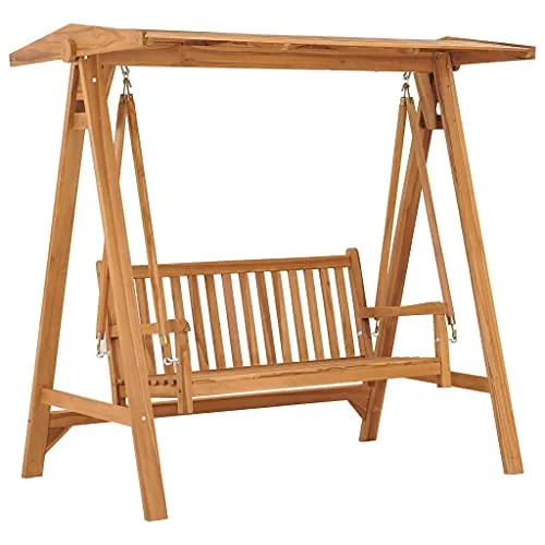 vidaXL Hollywoodschaukel 170 cm aus massivem Teakholz - Gartenmöbel, stilvolle und robuste Schaukel für entspannte Stunden im Freien, wetterfest und langlebig.