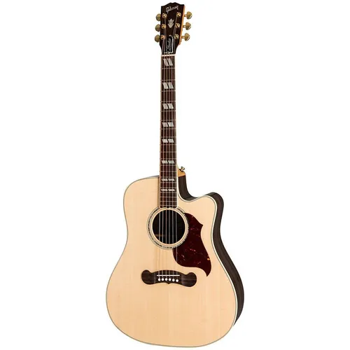 Gibson Songwriter Cutaway Antique Natural - Handgemachte Dreadnought-Gitarre mit massiver Sitka-Fichte und Palisander-Korpus, ideal für kreative Musiker, inklusive Hardshell-Koffer.
