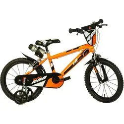 Dino Bikes R88 Fahrrad Orange für Jungen - 16 Zoll - Robustes Kinderfahrrad in leuchtendem Orange, ideal für 4- bis 6-Jährige. Mit abnehmbaren Seitenrädern, verstellbarem Sattel und Lenker für flexibles Wachsen. Perfekt für die ersten Runden!