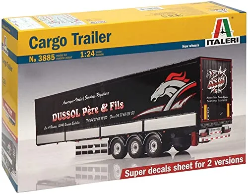 Italeri 510003885: 1:24 Cargo Auflieger Truck, GRAU - Funktions- & Standmodellbau, detailliertes 1:24 Modell mit präzisen Kunststoffteilen und zwei Versionen von Abziehbildern für individuelle Gestaltung.
