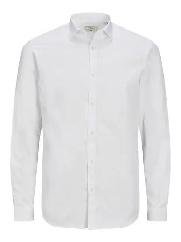 Langarmhemd JACK & JONES "CARDIFF SHIRT" für Herren, Gr. XL, weiß - Modisches Herren-Freizeithemd von Jack & Jones im slim fit. Aus 100% Baumwolle, sorgt für ein angenehmes Tragegefühl. Ideal für Arbeit und Freizeit.