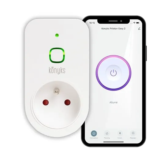 Konyks Priska+ Easy WiFi+BT 16A Smart Steckdose mit Zähler weiß