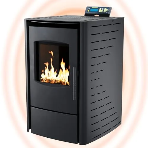 NEMAXX® Pelletofen P6 – Hochleistungs-Pelletheizung mit 6 kW - Kaminöfen mit hoher Wärmeabgabe von 20.477,8 BTU/Std. und Wi-Fi Ready für komfortable Steuerung per App. Ideal für umweltfreundliches Heizen in Wohnräumen bis 120 m³.