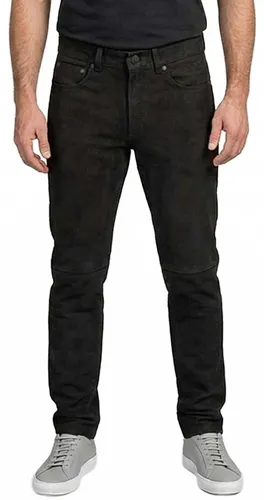 Maddox Herren Lederhose Björn - Stilvolle Trachtenmode aus Kuhleder - Elegante Herren Lederhose aus hochwertigem Nubukleder in Schwarz. Ideal für festliche Anlässe, mit praktischen Taschen und normalem Schnitt für optimalen Tragekomfort.