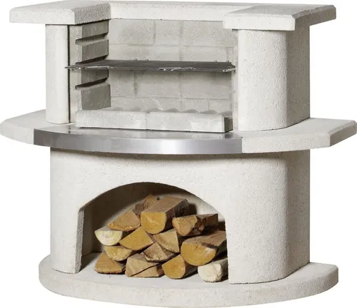 Buschbeck Grillbar Venedig weiß - Eleganter Grillgenuss - Grills - Stylische Grillbar mit großzügiger Arbeitsfläche, ideal für gesellige Grillabende im Garten.