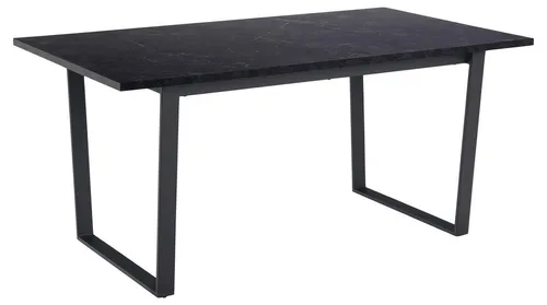 ebuy24 Esstisch Amble 90x160cm - Eleganter Marmor Print - Esstisch in Schwarz mit Marmor Print, ideal für stilvolle Essbereiche. Maße: 160x90cm, Höhe 74cm, perfekt für gemütliche Familienessen.