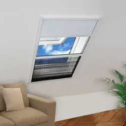 vidaXL Insektenschutz-Plissee für Fenster 60x80 cm - Fliegengitter mit hochwertigem Alurahmen und integrierter PET-Jalousie, schützt vor Insekten und lässt frische Luft herein. Ideal für Dachfenster, einfache Montage.