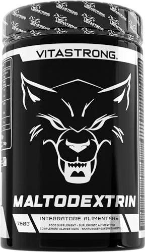 Maltodextrin Vitastrong, Veganes Maltodextrin Pulver 750g, Hochlösliches & Reines Kohlenhydratpulver, Hochwertiges Maltodextrin Supplement für Sportler, Energie & Regeneration, Ohne Gluten und GVO