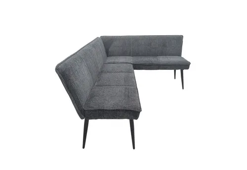 Eckbank Mesilla 195 x 154 cm in Anthrazit - Sitzbank für Esszimmer und Küche, modernes Design mit komfortabler Polsterung und robustem Metallgestell, ideal für gesellige Runden.