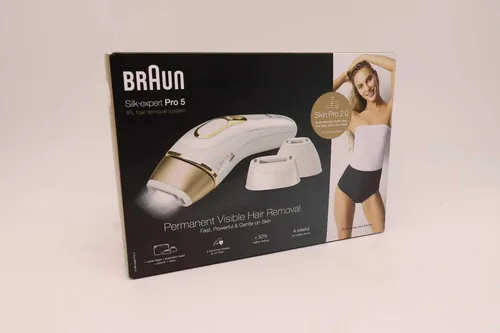 Braun IPL Silk Expert Pro 5 - Effizientes Haarentfernungsgerät - IPL-Gerät für dauerhafte Haarentfernung, ideal für alle Hauttypen. Mit 400.000 Lichtimpulsen und Hauttonsensor für sichere Anwendung.