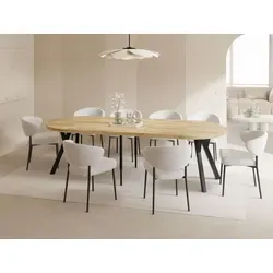 WFL Group Esstisch, Eiche Wotan, Rund 100x76 cm - Moderner, ausziehbarer Esstisch aus Eiche Wotan mit Platz für bis zu 16 Personen. Ideal für Dinnerpartys und Familientreffen, stabil und langlebig – hergestellt in der EU aus nachhaltigen Materialien.