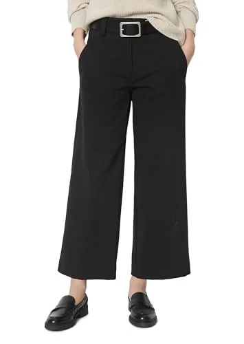 Marc O'Polo Damen Culottehose Wide Leg, Schwarz (Black) - Damen-Hosen mit Stretch-Anteil für optimalen Tragekomfort und lässigen Stil, ideal für jeden Anlass.