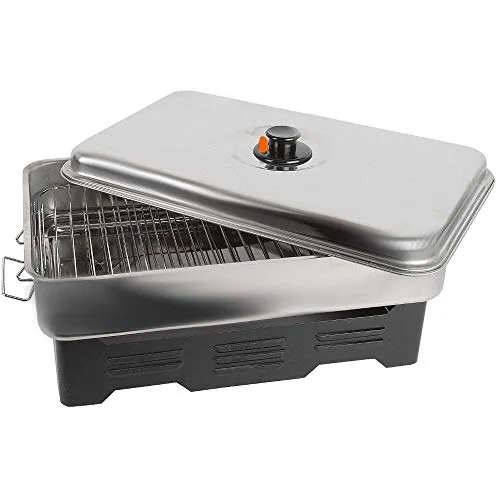 Unbekannt Tischräucherofen und Grillrost De Luxe aus Edelstahl - Premium Tischräucherofen aus Edelstahl, ideal für das perfekte Räuchererlebnis und Grillen, hergestellt in Italien.