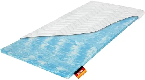 Meos® Gel-Schaum Topper 90x200cm - Premium Qualität für besseren Schlaf - Matratzentopper 90x200cm, made in Germany, mit hohem RG 50 für optimale Anpassung. Waschbarer Bezug bis 60°C, ideal für Allergiker und hervorragende Feuchtigkeitsregulierung.