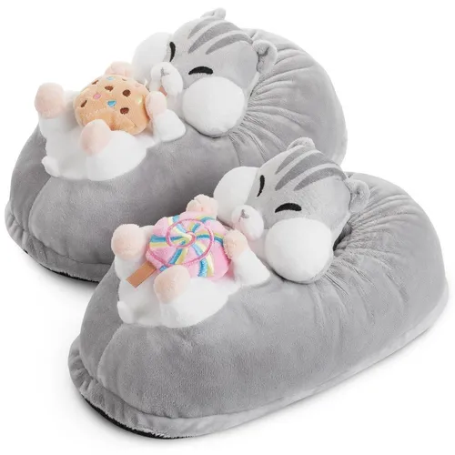 Corimori Tier Pantoffeln "Holly" der Hamster - Plüsch Hausschuhe in EU Einheitsgröße 34-44, süßes Hamsterdesign, waschmaschinenfest und ideal für gemütliche Stunden zu Hause.