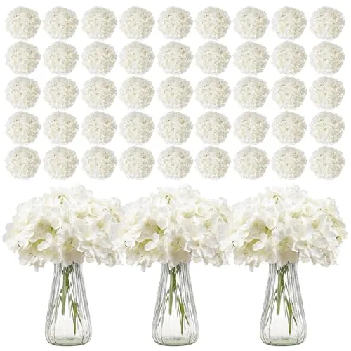 VEVOR Künstliche Blumen - 305 Stück weiße Hortensien aus Seide - Schaffen Sie mit 305 weißen Kunst-Hortensien aus Seide eine romantische Atmosphäre. Ideal für DIY Hochzeitssträuße und Tischdekorationen. Pflegeleicht und langlebig für jeden Anlass.