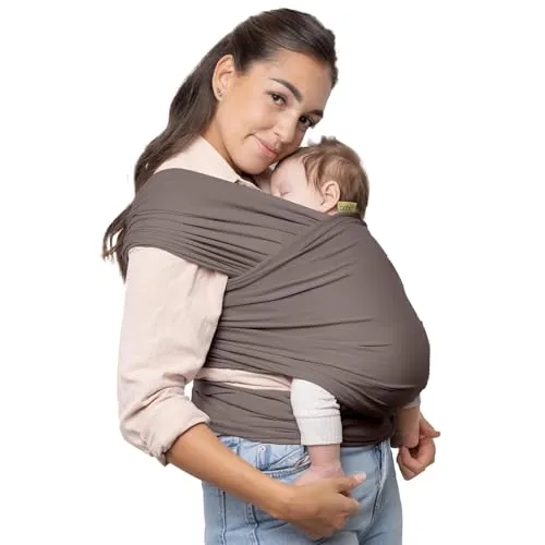 Boba Babytragetuch - Kuschelweiches Tragetuch für Neugeborene bis 15 kg (Grau) - Babytragetuch aus Baumwollfrottee, ergonomisch und hüftfreundlich zertifiziert. Bietet Geborgenheit und optimalen Tragekomfort für Ihr Baby von 3-15 kg.