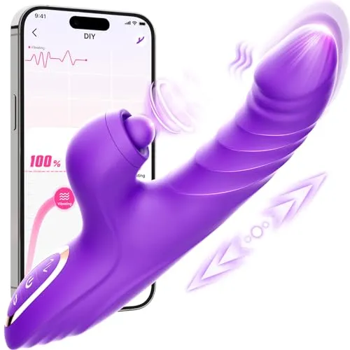 Unikrealer Dildo Vibrator mit Stoßfunktion Lecken Saugen Sextoys, Vibratorensets für Frauen Groß mit App, Dildo für Frauen Stoß Dildos, Erotik Sexspielzeuge, Sex Toyset für Paar Set Vibrators