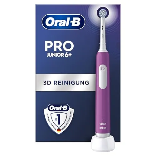 Oral-B Junior Base Purple - Elektrische Kinderzahnbürste für Kinder ab 6 Jahren, inklusive 15%-Rabatt auf Zubehör bei Rechnungsvorlage
