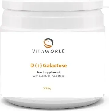 Vita World D (+) Galactose Pulver 500 g - Nahrungsergänzungsmittel für eine gesunde Verdauung, ideal für Unisex und enthält 500 g reines Galactose Pulver.