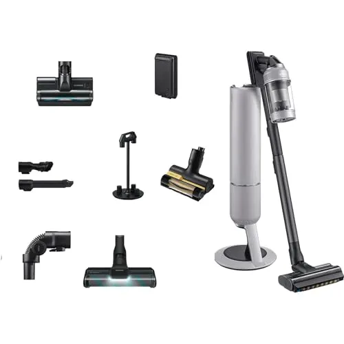 SAMSUNG Bespoke AI Jet CompleteClean Stielsauger - Akkusauger mit 770 Watt und 60 Min. Laufzeit, ausgestattet mit AI Cleaning Mode für automatische Anpassungen und Hygienestation für einfache Staubentleerung.