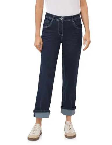 Damen Straight-Jeans CECIL "Style NEELE", Gr. 32, blau - Lässige Damen-Straight-Jeans im Loose Fit von CECIL, ideal für vielseitige Outfits. Hohe Leibhöhe und langlebiger Denim sorgen für optimalen Tragekomfort.