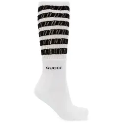 GUCCI Tennissocken Doppellagigem Sneakersocken Mit doppellagigem Streifendesign weiß 40/42