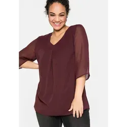 Sheego Tunika Große Größen im Lagenlook, mit Chiffon rot 58