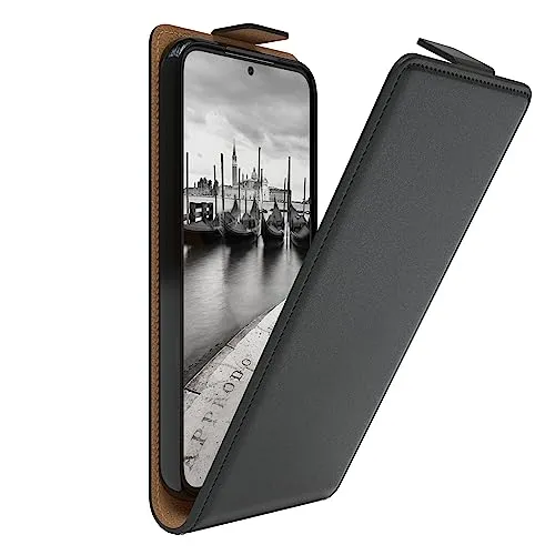 EAZY CASE Hülle kompatibel mit Samsung Galaxy S23 Plus Flip Cover zum Aufklappen, Handyhülle aufklappbar, Schutzhülle, Flipcover, Flipcase, Flipstyle Case vertikal klappbar, aus Kunstleder, Schwarz