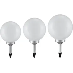 Außenlampe Solarlampe 3er Set - Solarleuchten für Garten - Lampen für den Außenbereich mit IP44 Schutz, 3 verschiedene Größen und warmweißem LED Licht. Ideal zur Dekoration und energieeffizient durch integrierte Solarzellen.