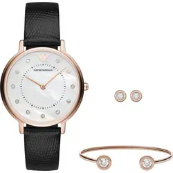 Emporio Armani Damenuhr Gold Schwarz AR80011 - Elegante Armbanduhr für Damen, mit luxuriösem gold-schwarzem Design und hochwertigem Edelstahl-Gehäuse, ideal für jeden Anlass.