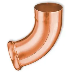 Rohrbogen 72° Grömo aus Kupfer, Ø 87mm - Hochwertiger Rohrbogen 72° Grömo aus Kupfer, ideal für Dachrinnen. Robuste Verarbeitung und vielseitig einsetzbar in verschiedenen Größen.