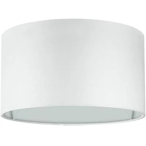 Wogati® Premium Lampenschirm E14/E27 - Weiß, Ø35cm, Höhe 22,5cm - Handgefertigter Lampenschirm aus 100% Baumwolle für ein warmes Wohnambiente. Ideal für Steh-, Hänge- und Tischlampen. Mit kostenlosem Adapter für E14 und E27 Fassung.