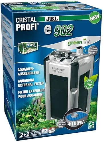 JBL CristalProfi e902 greenline Außenfilter für Aquarien - Effizienter Außenfilter für Aquarien bis 600 Liter, energiesparend und leise für ein gesundes Aquarienklima.