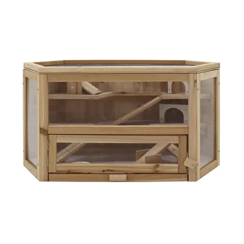 HTI-Living Kleintierkäfig für Hamster und Nager - Praktischer Nagerkäfig aus Holz, ideal für kleine Haustiere. Mit den Maßen 80x40x43 cm bietet er viel Platz zum Spielen und Entdecken.