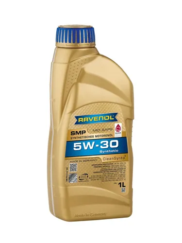 RAVENOL SMP SAE 5W-30 - Hochwertiges Mid SAPS Leichtlauf-Motorenöl für Benzin- und Dieselmotoren. Mit CleanSynto Technologie für optimalen Schutz und Leistung. Ideal für Fahrzeuge mit Turbo und Direkteinspritzung.
