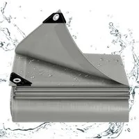 WOLTU Abdeckplane Wasserdicht 140 g/m² PE mit Ösen Grau 2x3 m