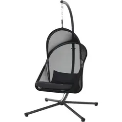 Siena Garden YOBAYA Hängesessel Cool Black - Faltbar, platzsparend und mit atmungsaktivem AIR MESH Gewebe für maximalen Komfort