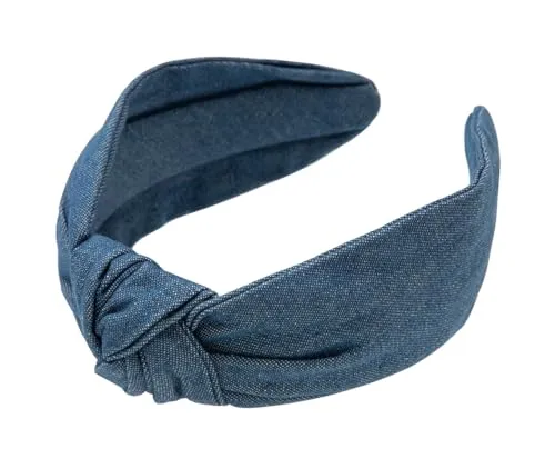 axy Haarreif mit Knoten aus Jeansstoff - Wunderschön Damen Stirnband Haarschmuck Haarreifen HR35J (Blau)