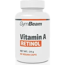 GymBeam Vitamin A Kapseln - 3000 µg pro Tagesdosis - Kapseln mit 3000 µg Vitamin A für die tägliche Unterstützung der allgemeinen Gesundheit. Fördert die Augengesundheit und trägt zur Zellregeneration bei.
