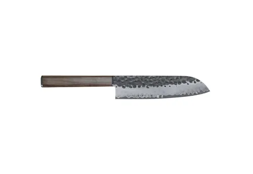 Haiku Santokumesser Ryoma Kurosan 18 cm RK-03 silberfarben - Hochwertiges Santokumesser mit 18 cm Klinge aus japanischem Stahl. Ergonomischer Griff aus Walnussholz für präzises Schneiden. Ideal für die professionelle Küchenarbeit.
