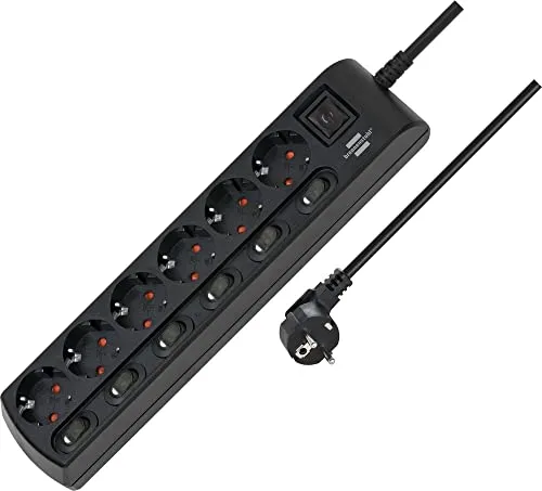 BRENNENSTUHL 1153110116 Steckdosenleiste - 2 m, praktische Mehrfachsteckdose für flexibles Strommanagement