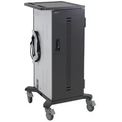 Mobiler Ladewagen ergotron® YES35 für bis zu 35 Geräte - Notebooks & Zubehör, flexibler Ladewagen mit anpassbaren Fächern und sicherem 2-Punkt-Verriegelungssystem für die sichere Aufbewahrung und Aufladung von Tablets und Smartphones.