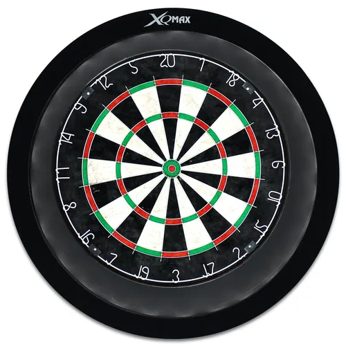 XQ-Max Herren LED Surround, Catchring & Auffangring, schwarz - Dart-Backboards mit LED-Beleuchtung für optimale Sicht auf die Dartscheibe, verhindert Schattenbildung und blendet nicht. Robuste Holzverstärkung, einfache Montage, auch in rot erhältlich.