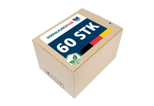 VERPACKUNGSFUXX Karton Versandkarton mit Automatikboden 26 x 20 x 16 cm, 60 Stk., mit Selbstklebeverschluss & Aufreißfaden, 1-wellig