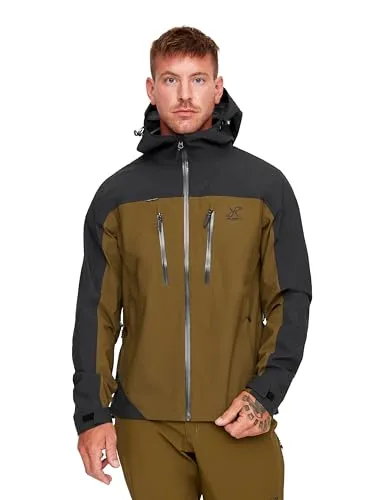 RevolutionRace Silence Proshell 3L Jacket, Herrenjacke, belüftete und wasserdichte Jacke für Wanderungen und andere Outdoor-Aktivitäten, Dark Olive/Moonless Night 3.0, XL