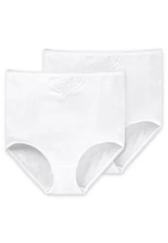 Schiesser Maxislip "Cotton Essentials" (2er Pack) mit zarten Stickerei-Motiven